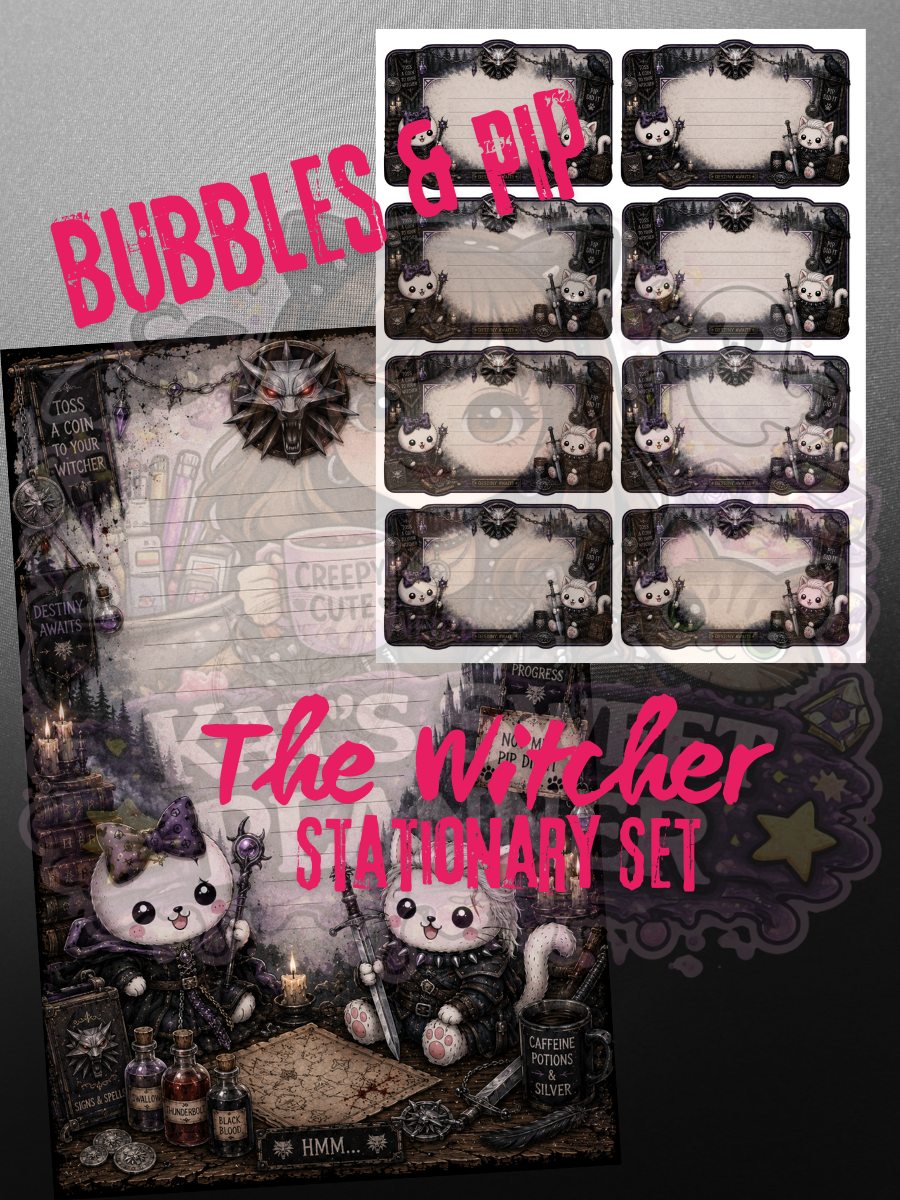 Bubbles & Pip: The Witcher Stationary Set