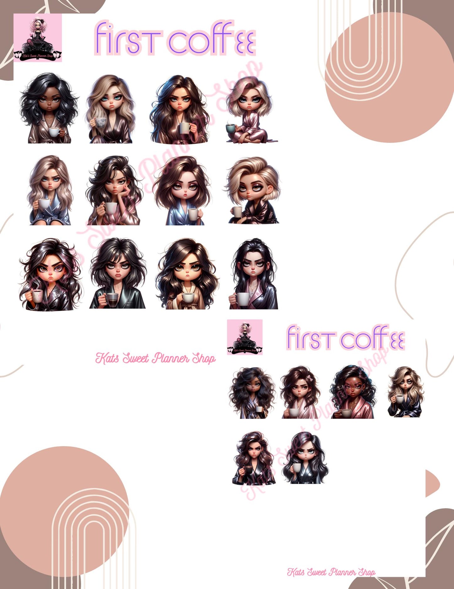 First Coffee Sticker Kit