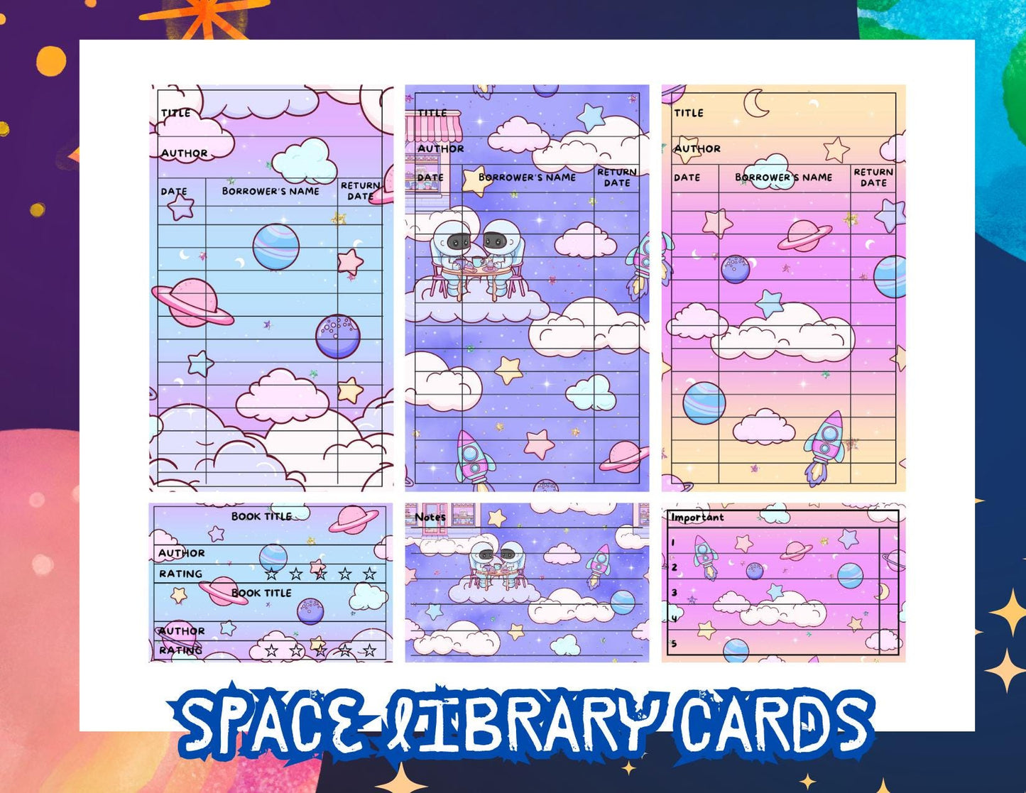 Space Library Cards