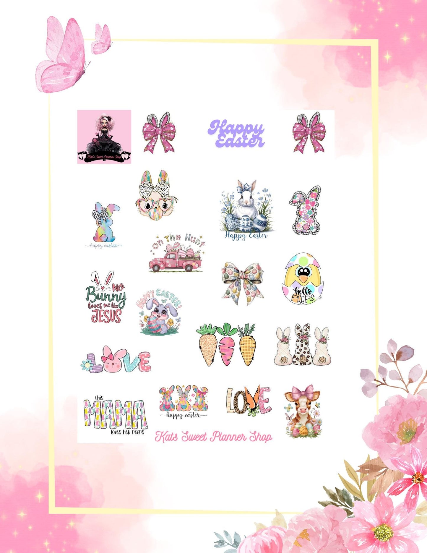 Happy Easter Deco Sticker Sheet