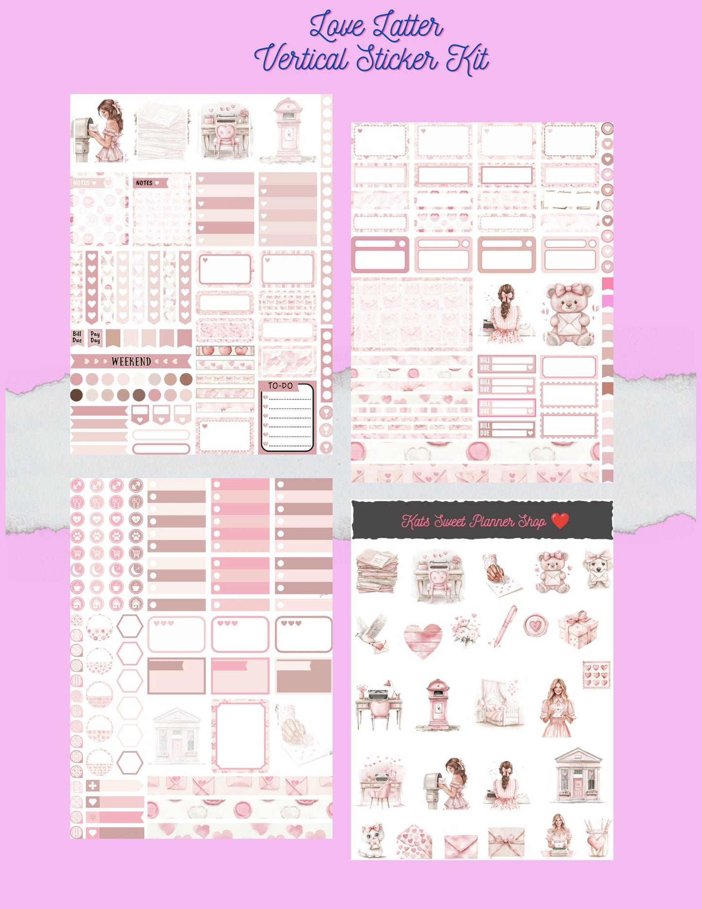 Love Letter Vertical Sticker Kit