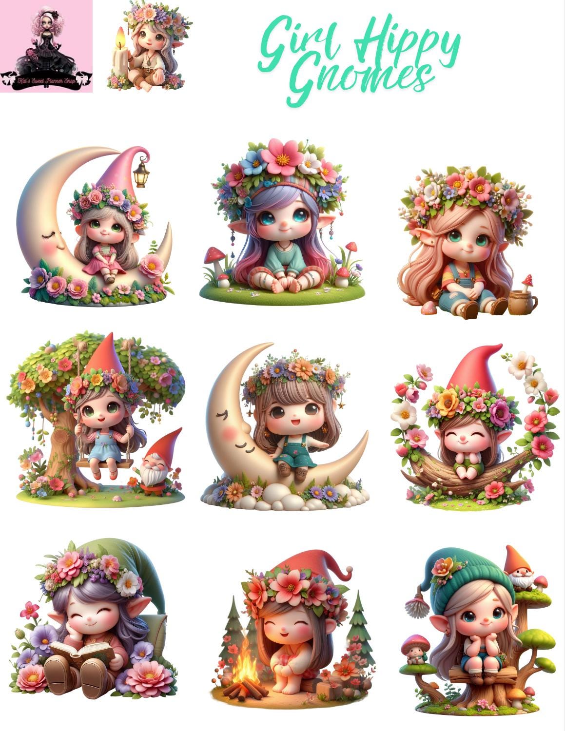 Girl Hippy Gnomes