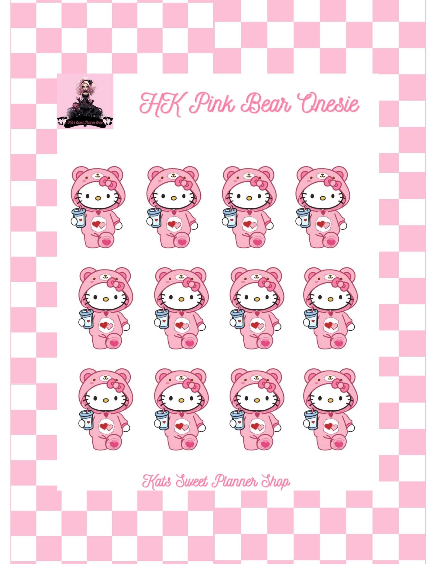 HK Pink Bear Onesie