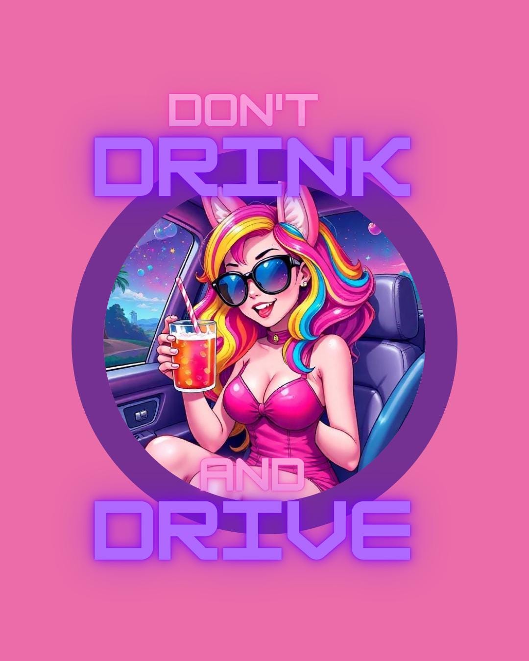 Don't Drink & Drive 2 Die Cut Sticker