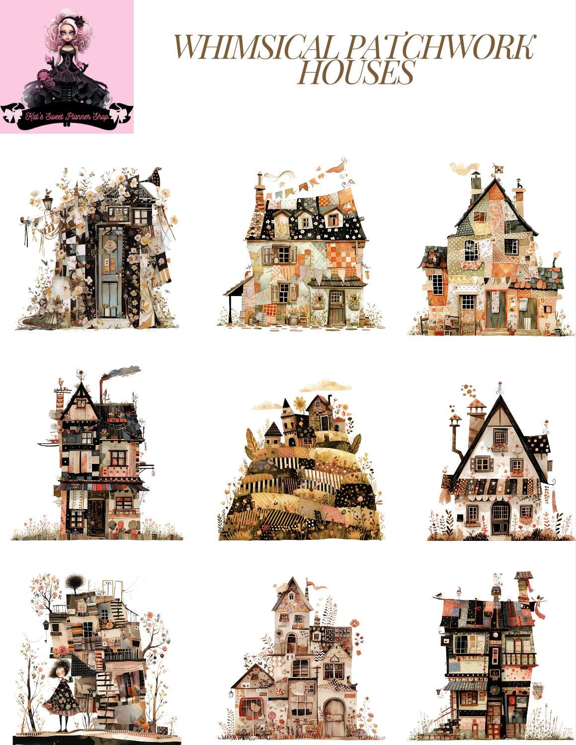Whimsical Patchwork Houses