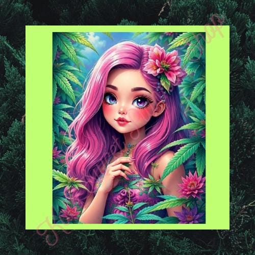 Weed Girl Die Cut Sticker