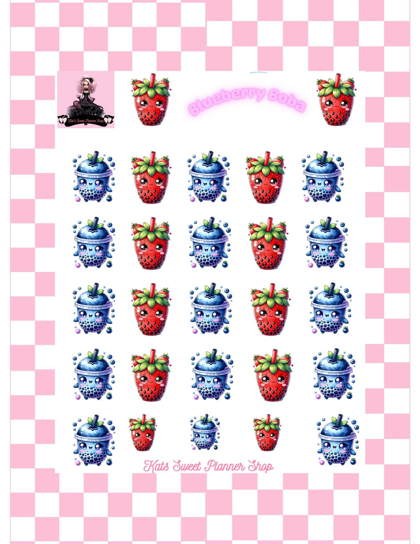 Strawberry & Blueberry Boba