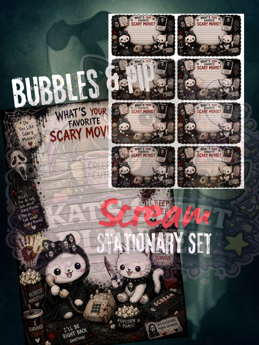 Bubbles & Pip: Scream Stationary Set
