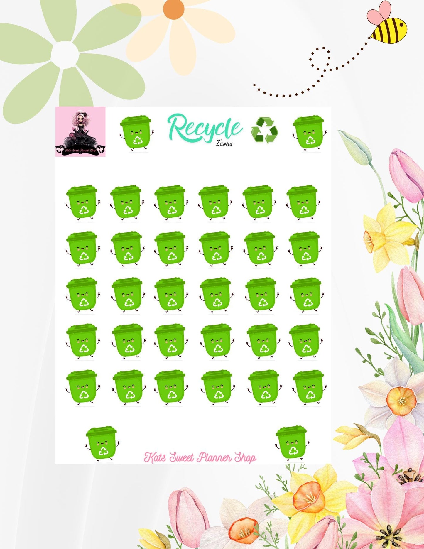 Recycle Icon Sticker Sheet