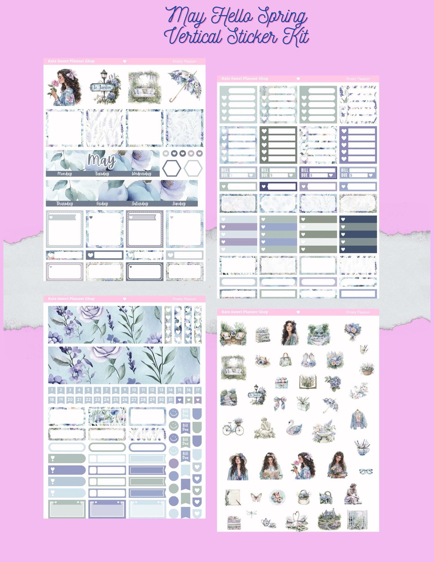 May Hello Spring Vertical Sticker Kit