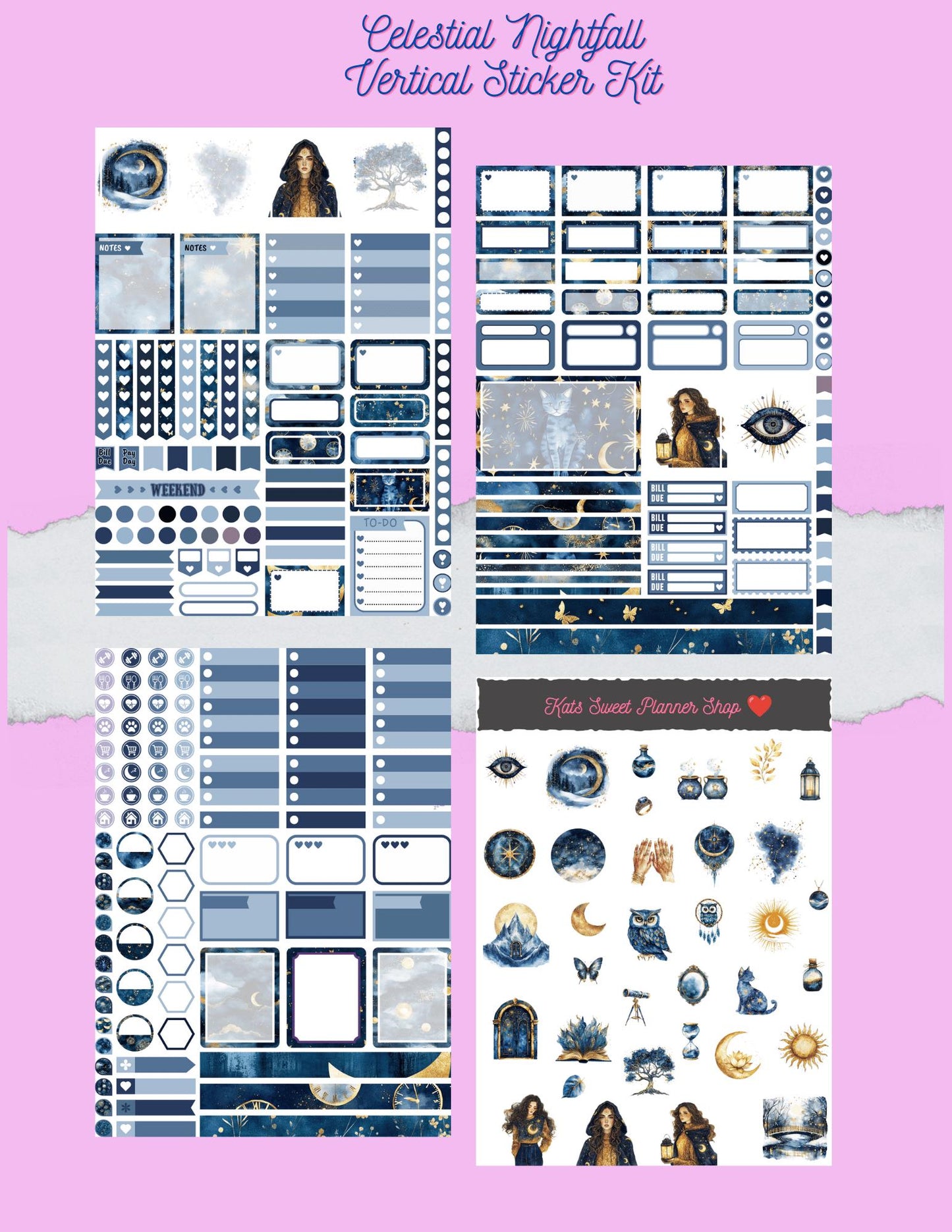 Celestial Nightfall Vertical Sticker Kit