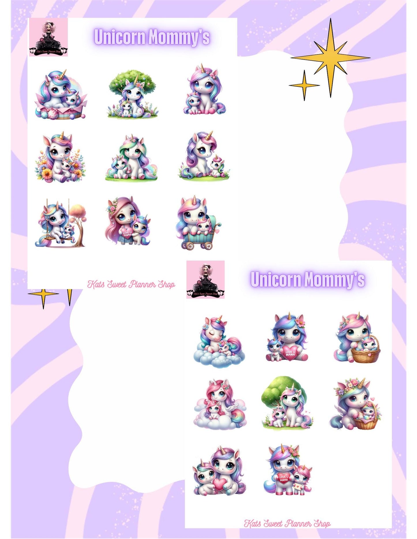 Unicorn Mommy's Sticker Kit