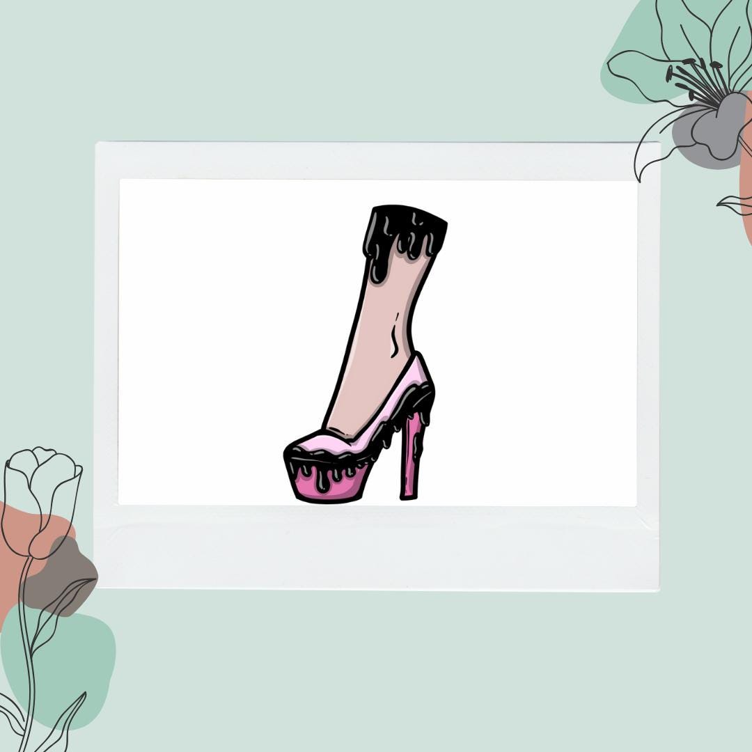 Cute & Psycho Heel Die Cut Sticker