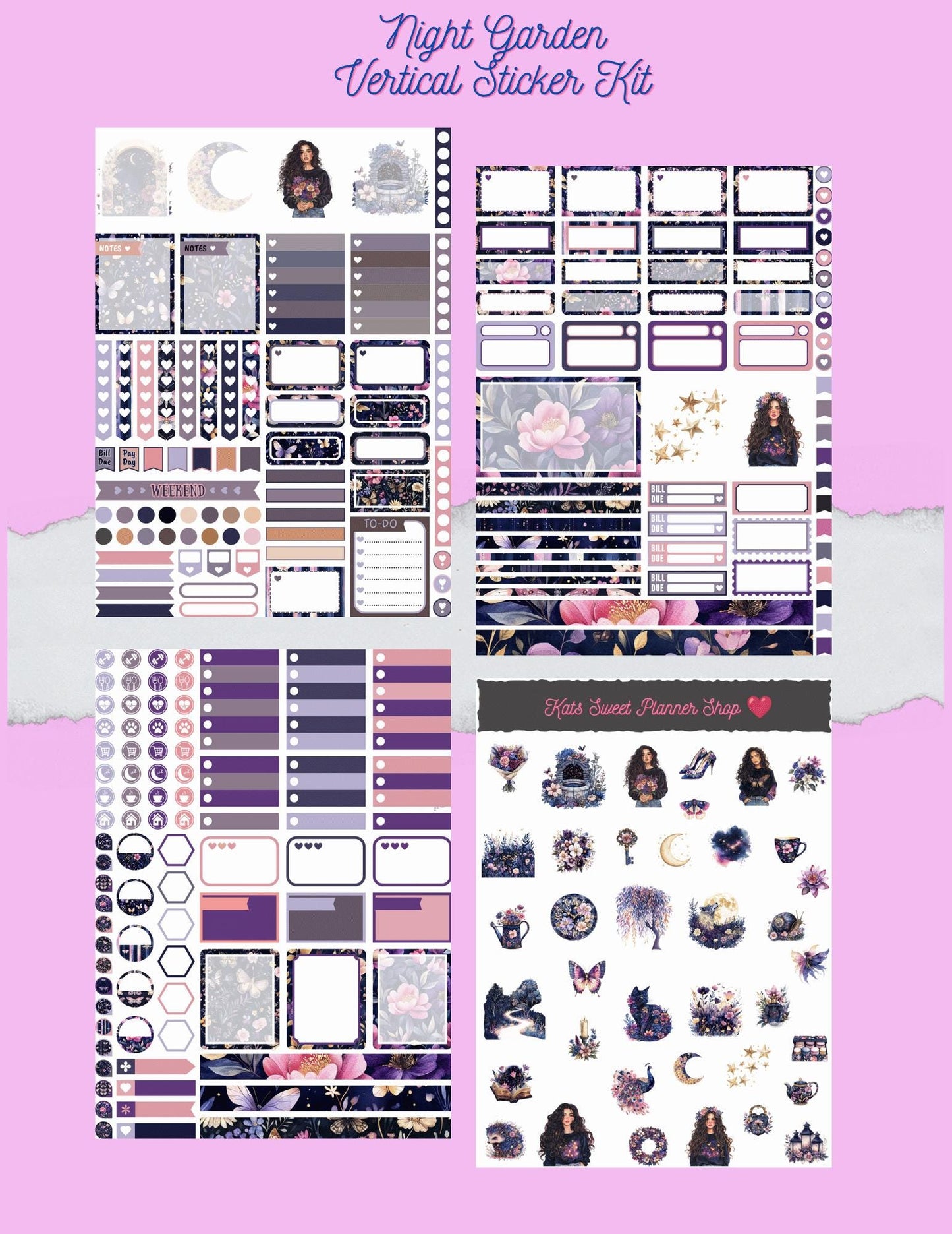 Night Garden Vertical Sticker Kit