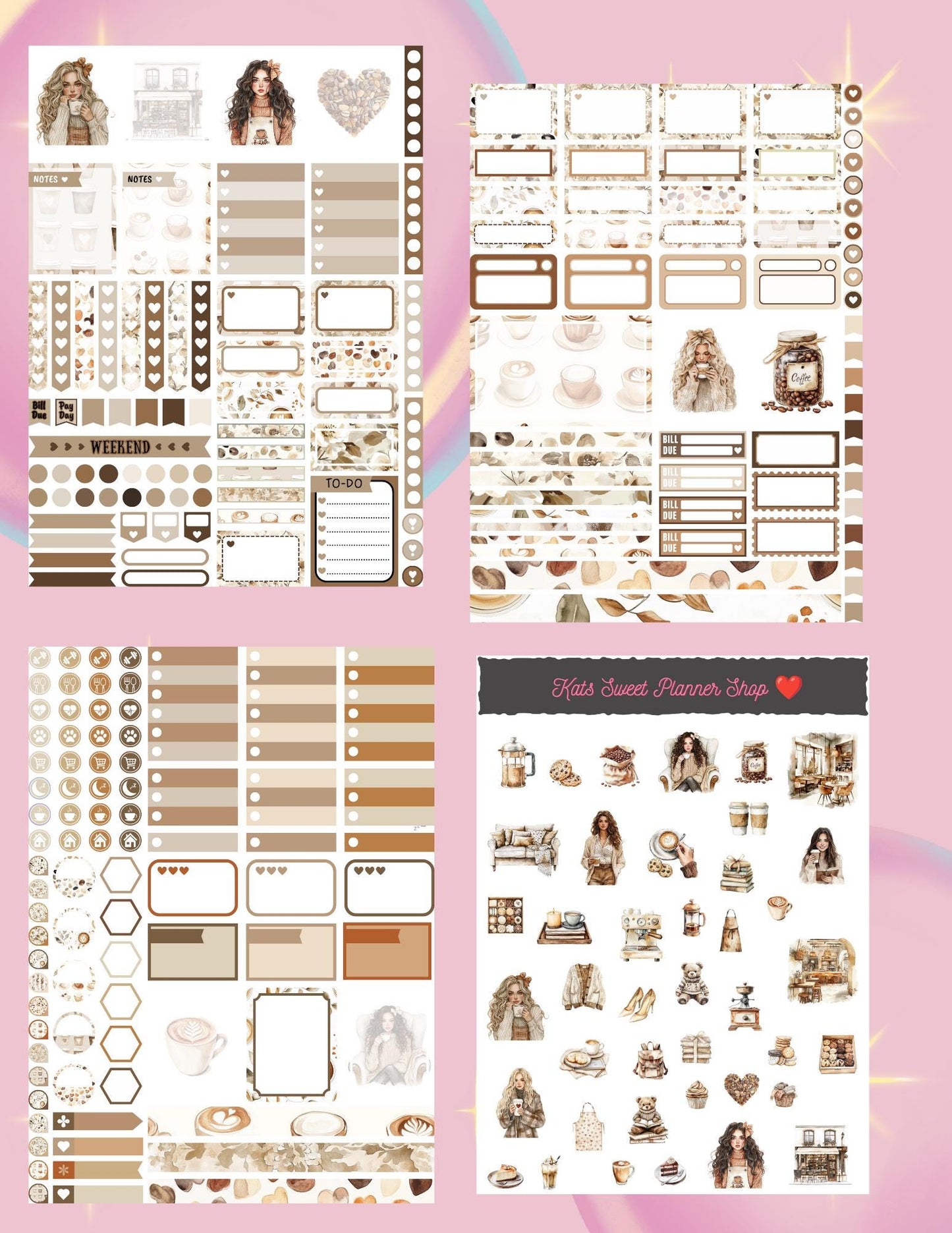 Coffee Lovers Vertical Sticker Kit