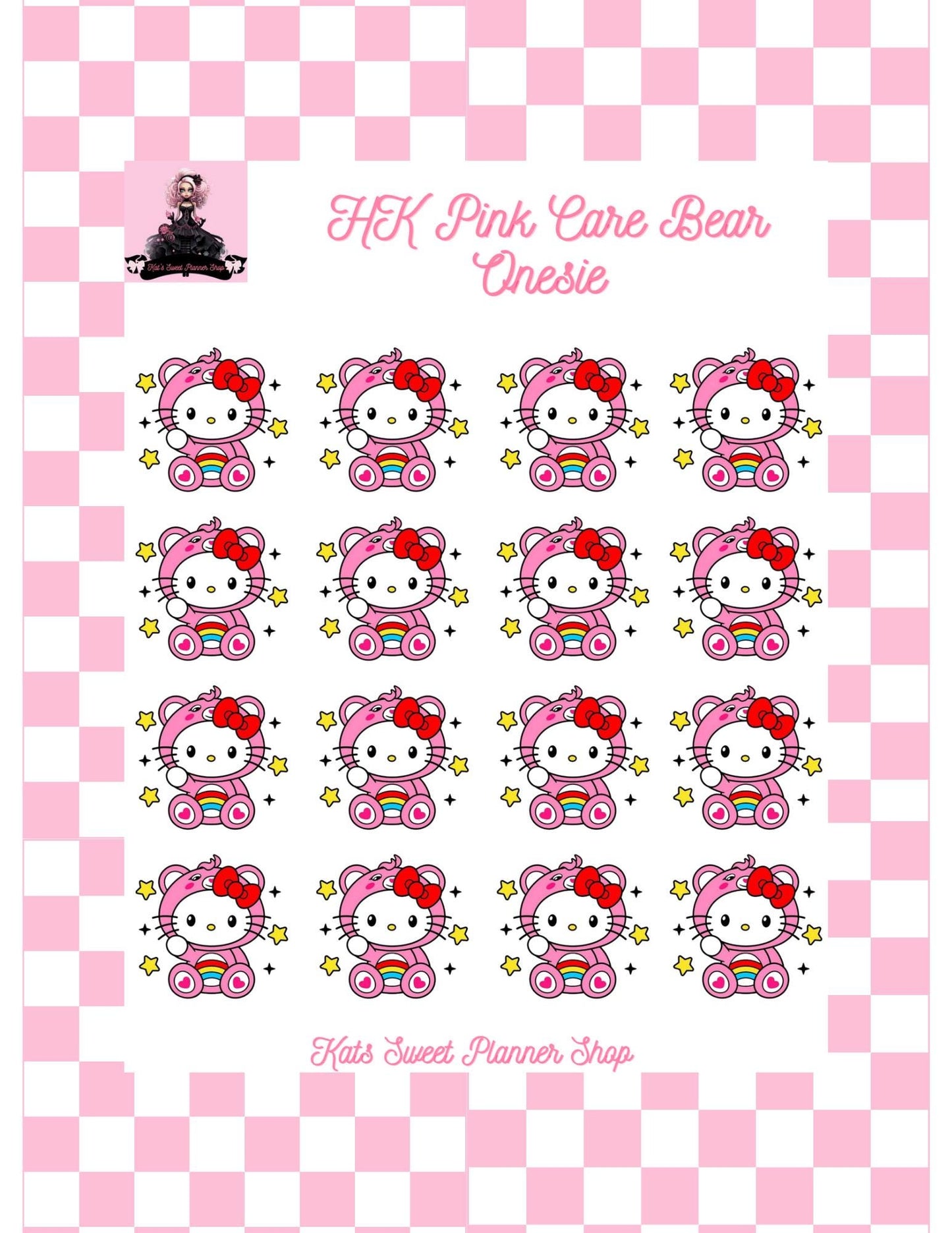 HK Pink Care Bear Onesie