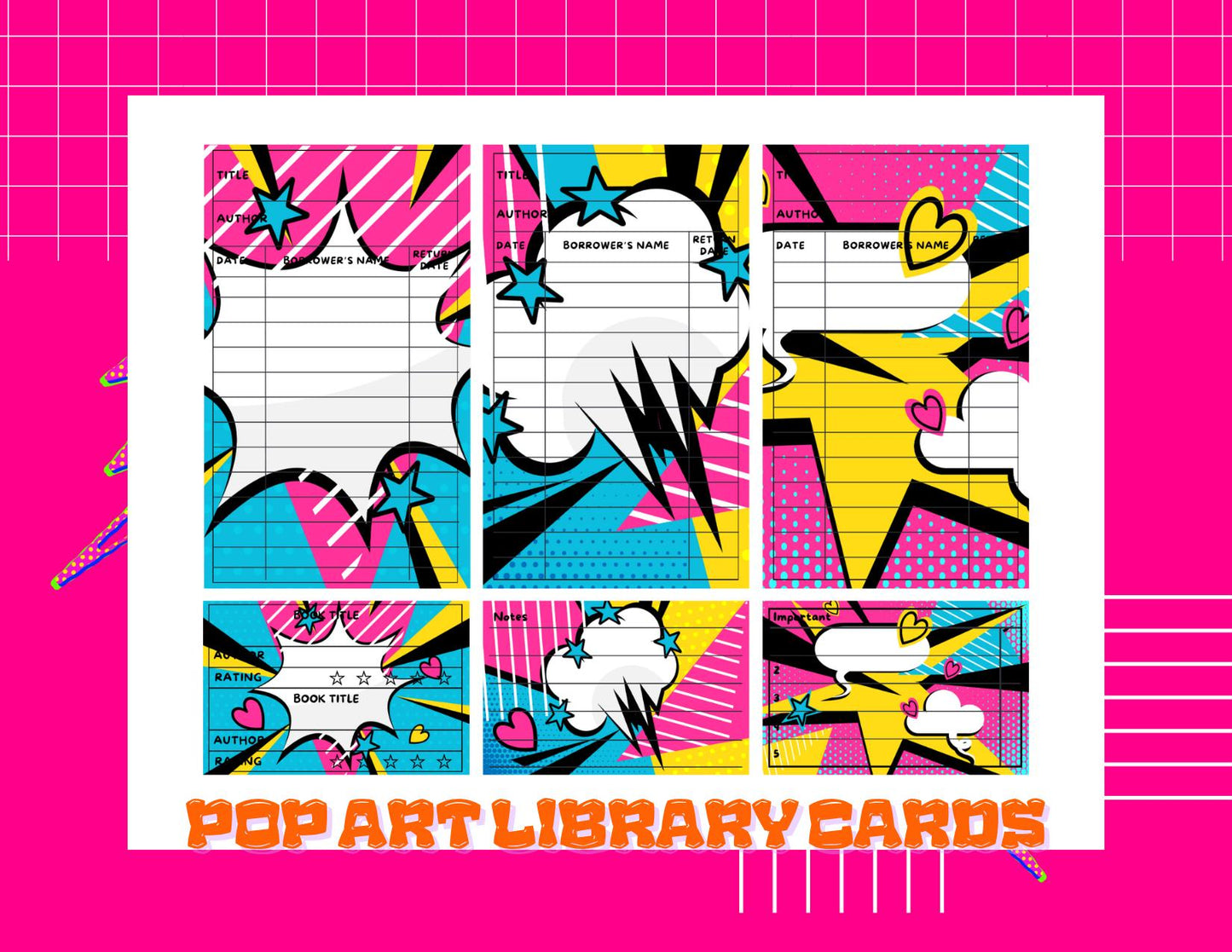 Pop Art Library Cards