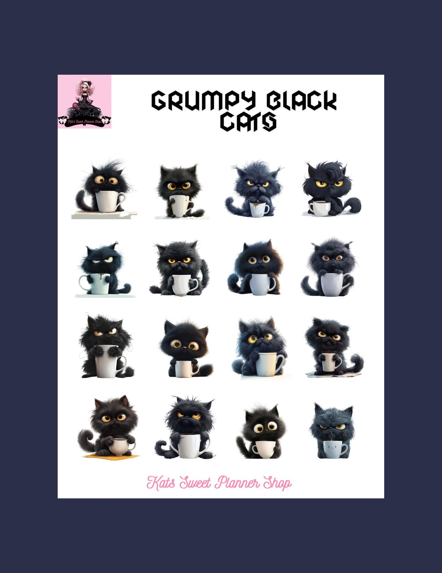 Grumpy Black Cats