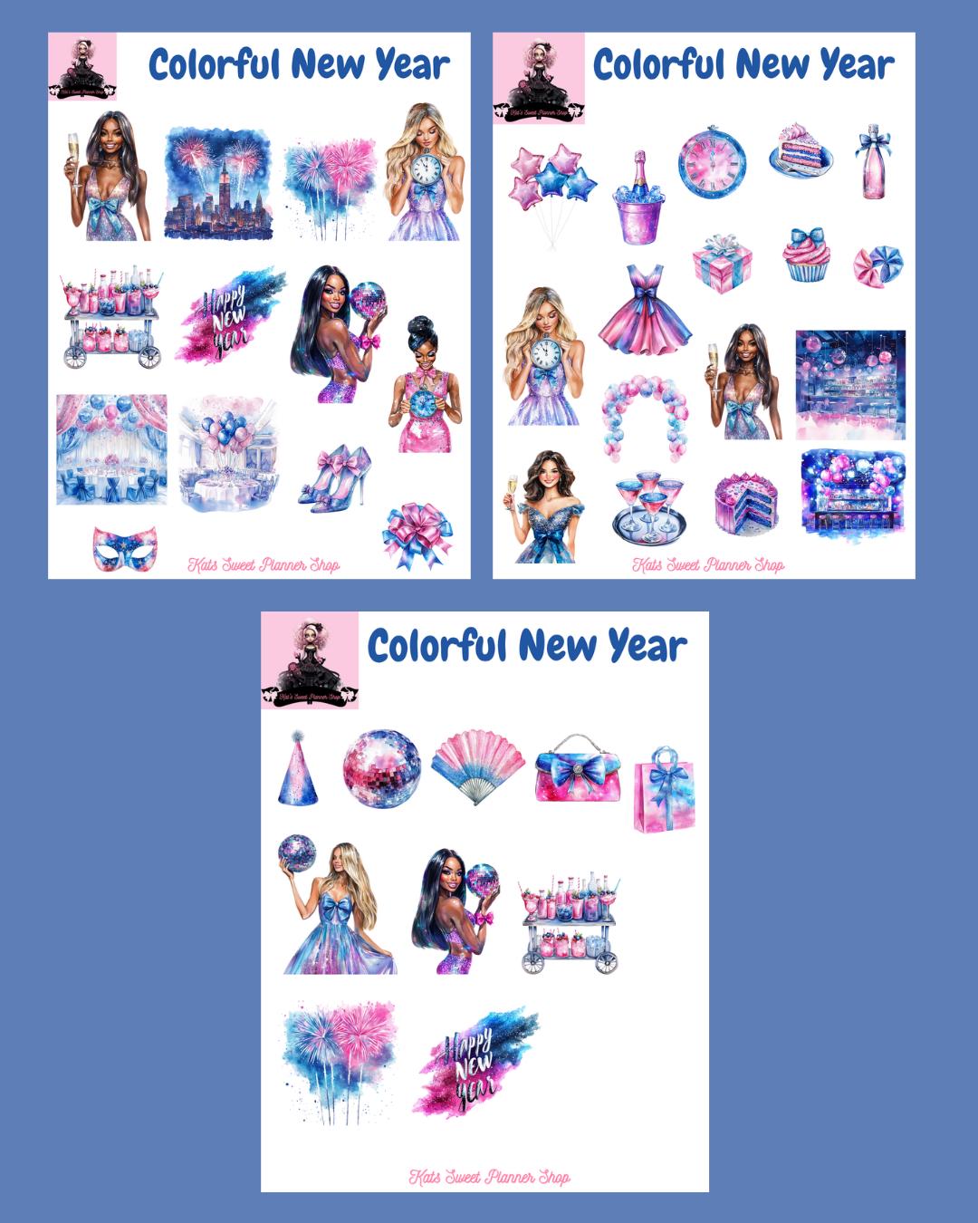 Colorful New Years Set