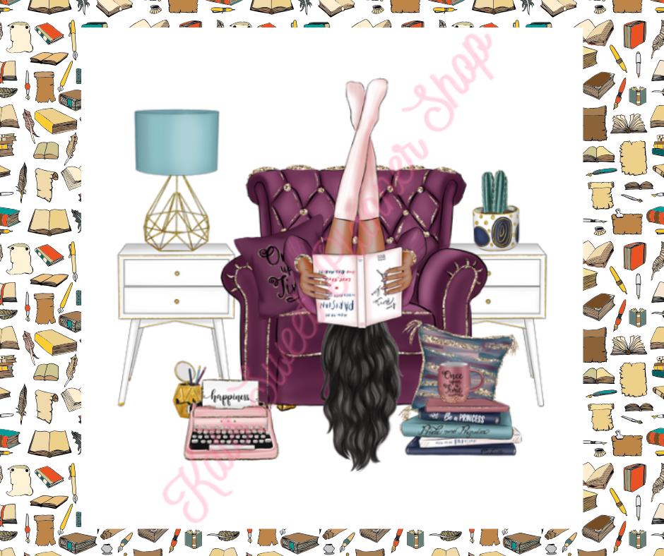 Girl Reading In Chair Die Cuts