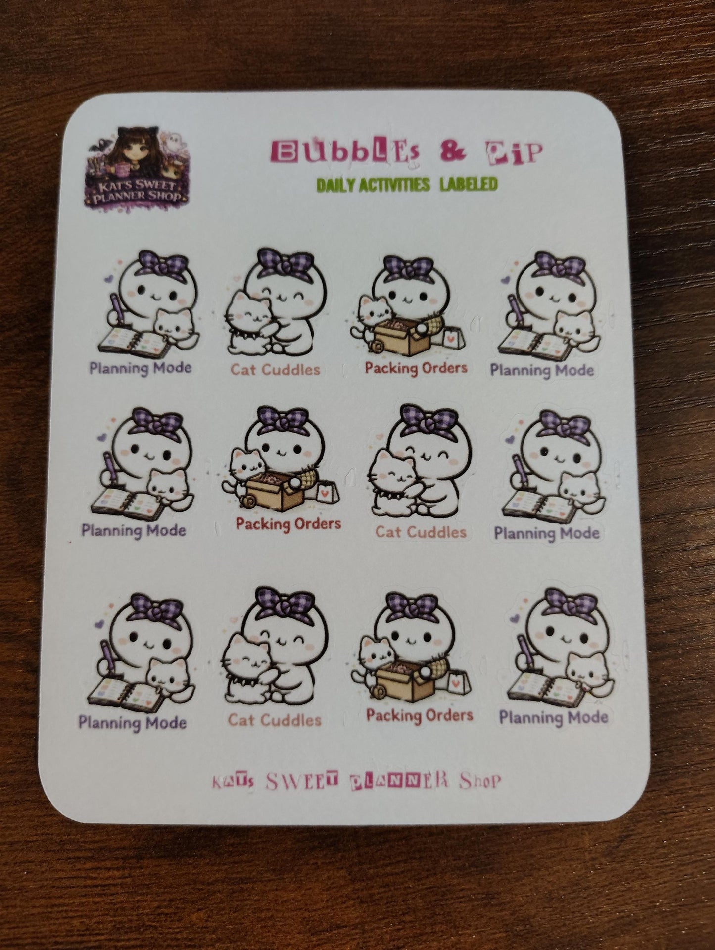 Bubbles & Pip - Daily Activities- Labeled