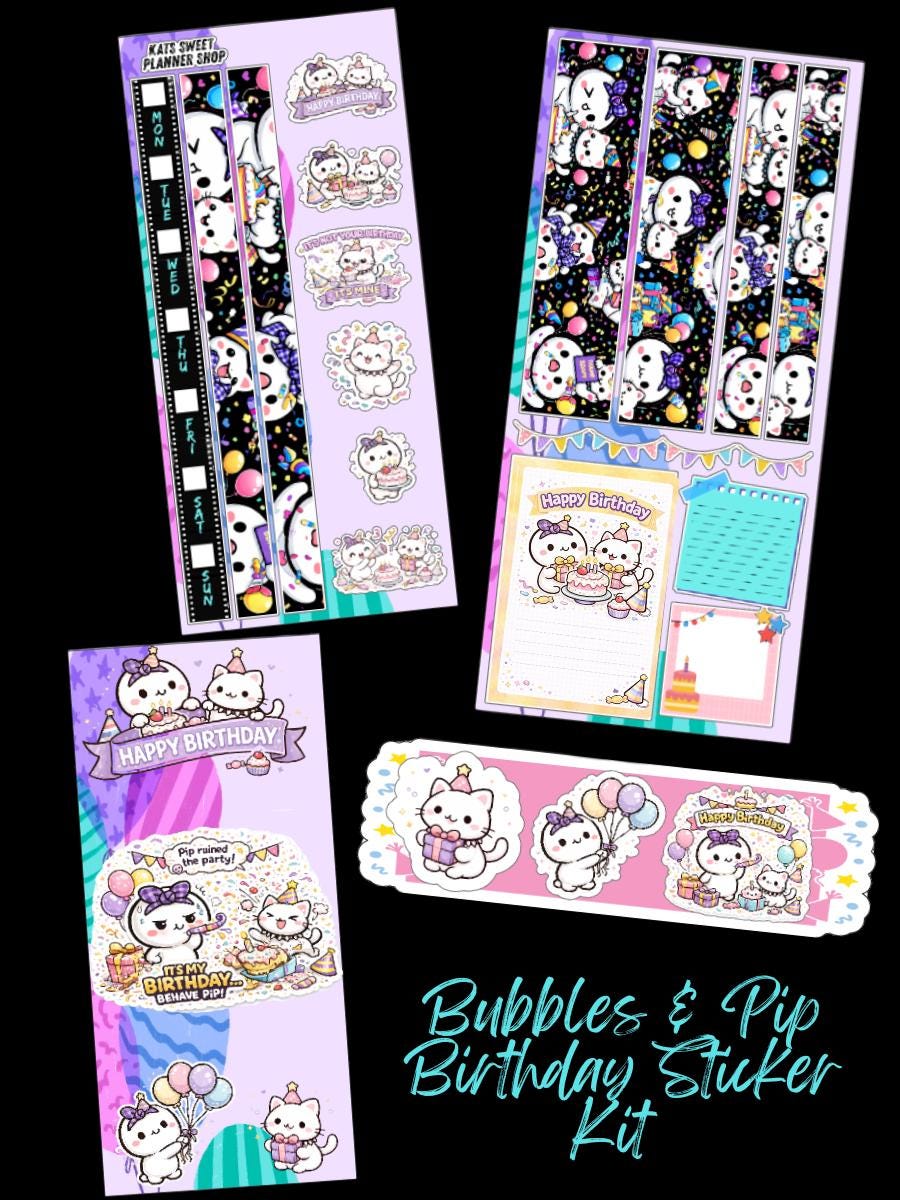 Bubbles & Pip- Birthday Sticker Kit