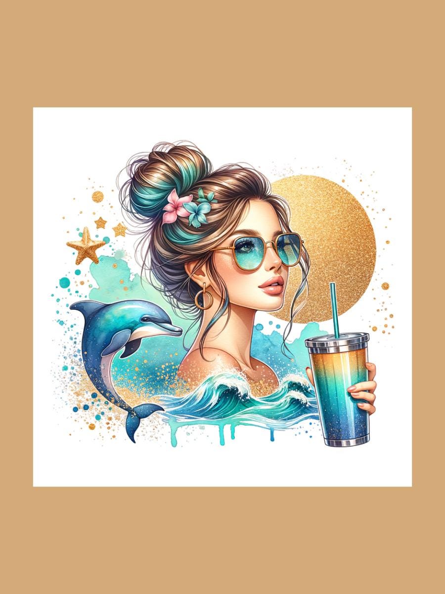 Dolphin Girl Die Cut