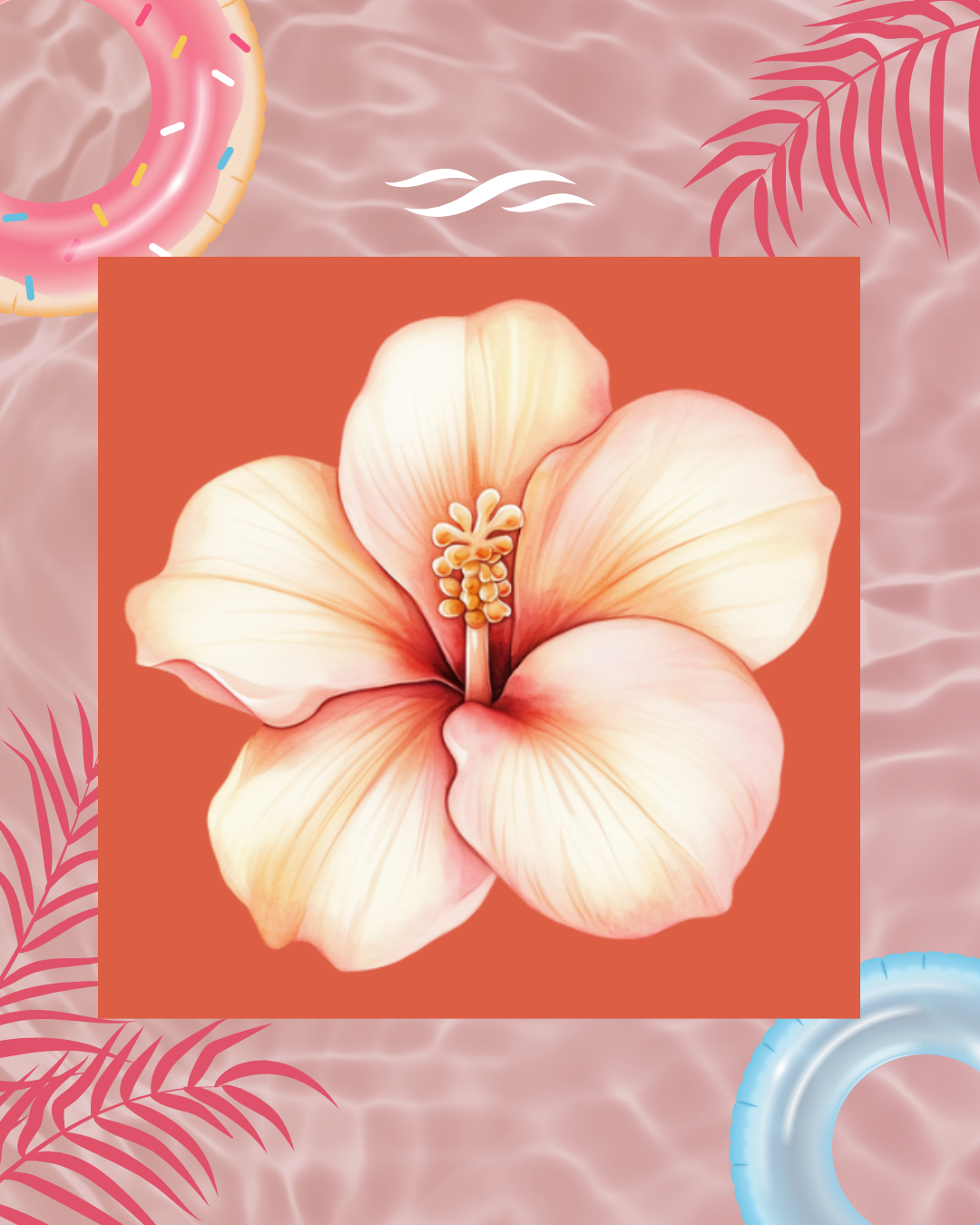 Summer On The Beach Flower Die Cut Sticker