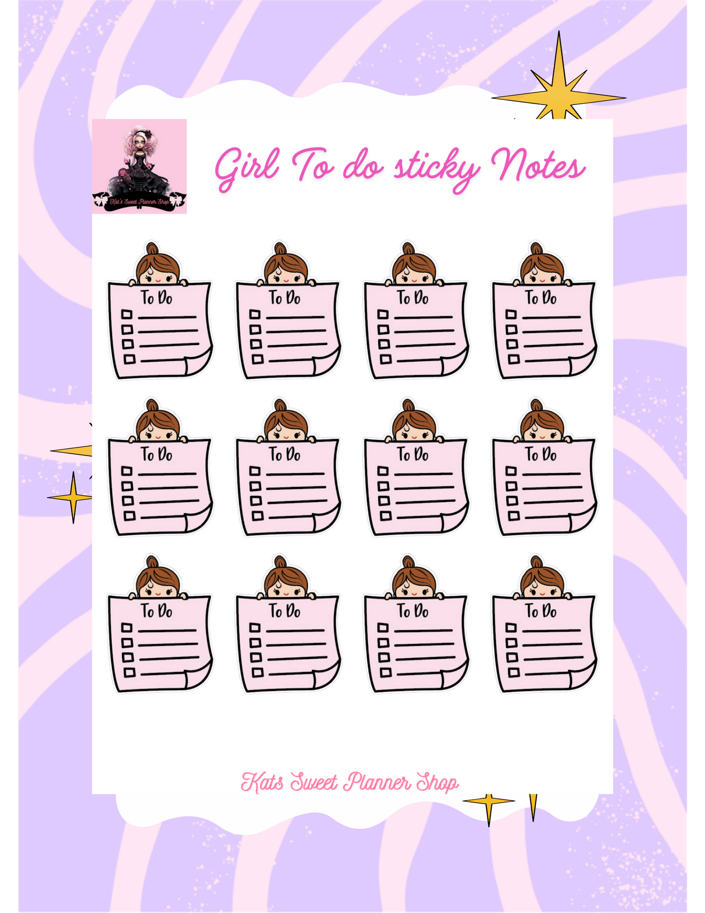 Girl To Do Sticky Notes