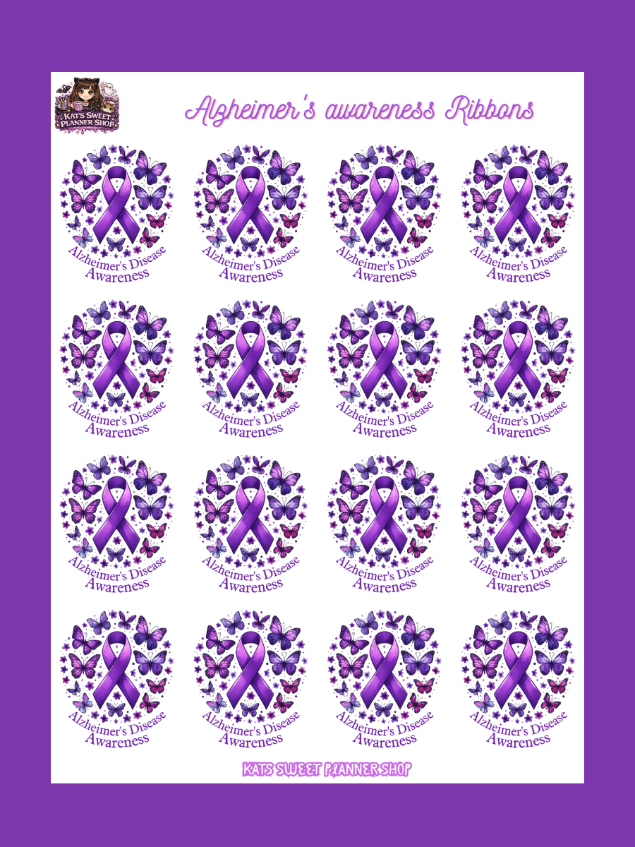Alzheimer's Awareness Ribbons