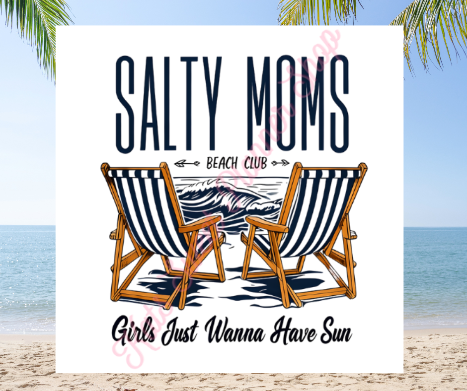 Salty Moms Beach Club Die Cut