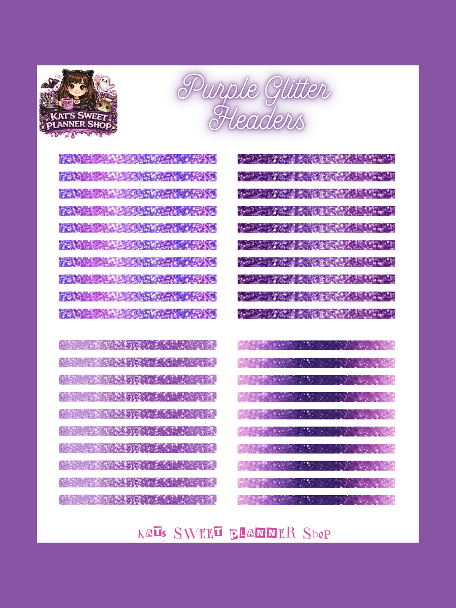 Purple Glitter Headers