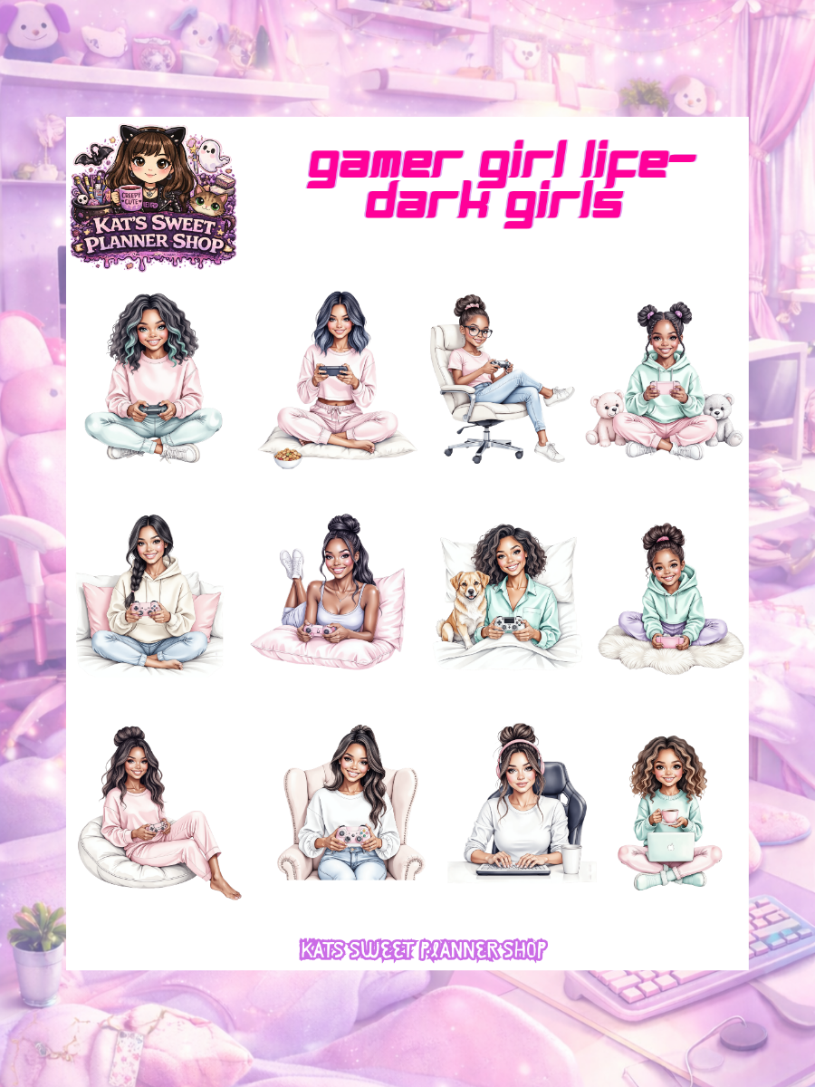 Gamer Girl Sticker Kits