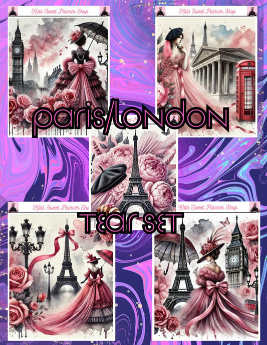 London /Paris Sticker Tear Sheets