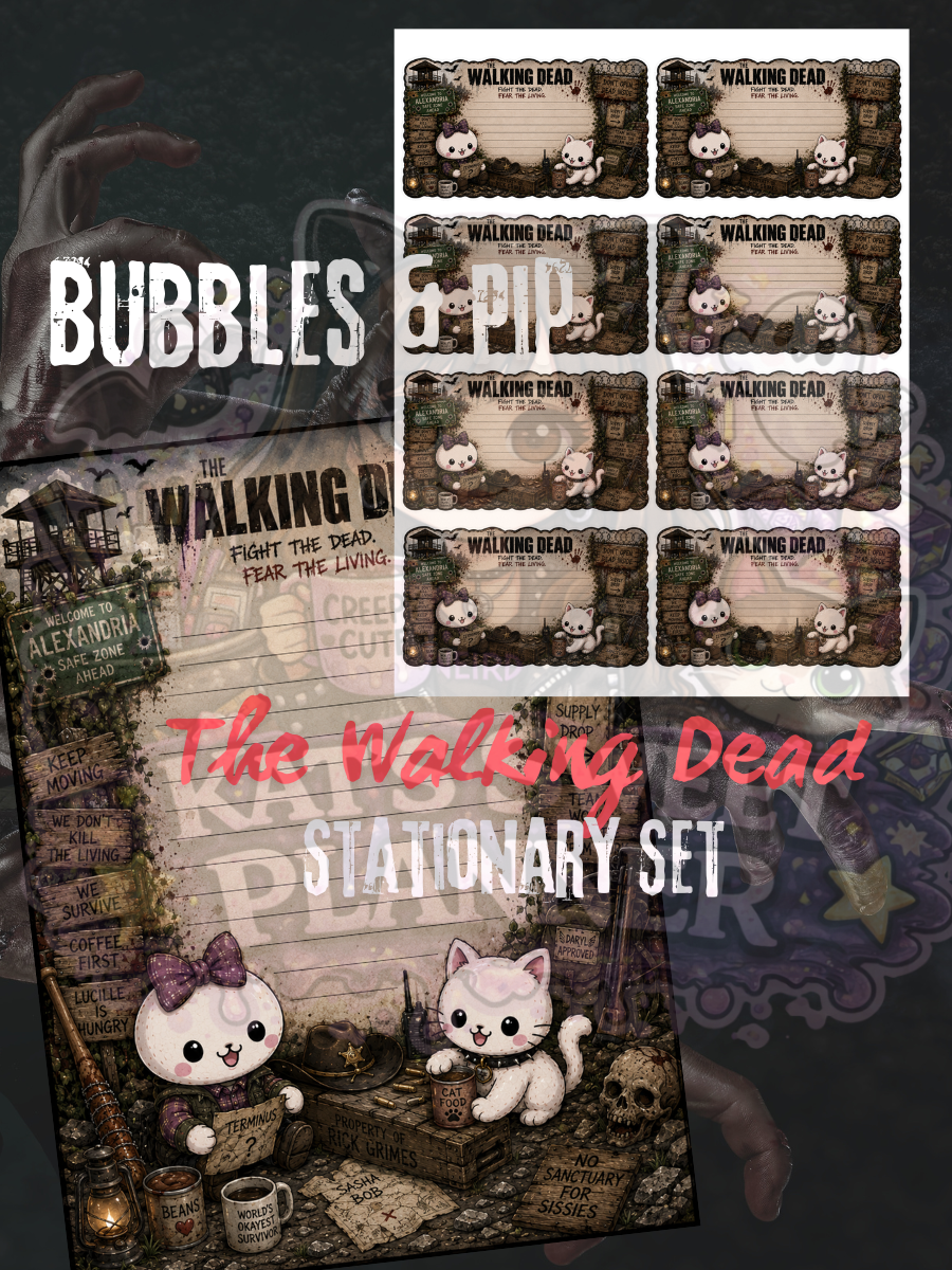 Bubbles & Pip: The Walking Dead Stationary Set