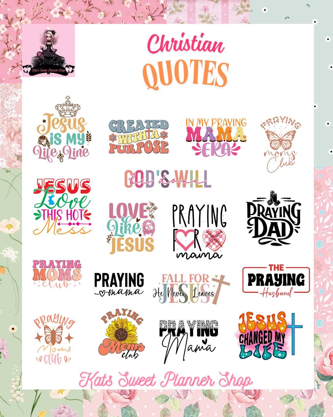 Christian Quotes Sticker Sheet