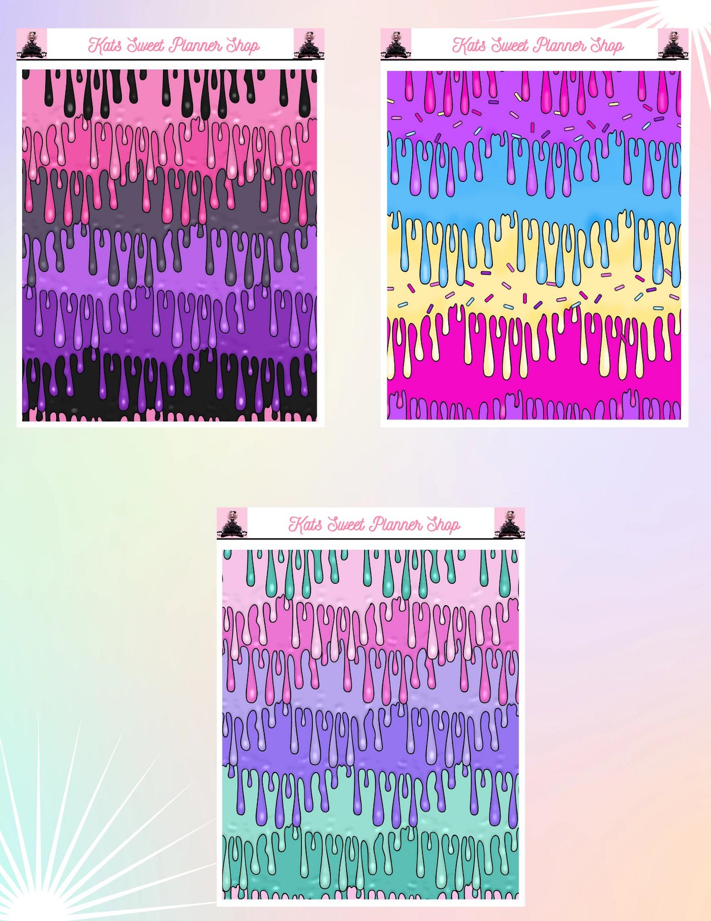 Colorful Drips Tear Sheets