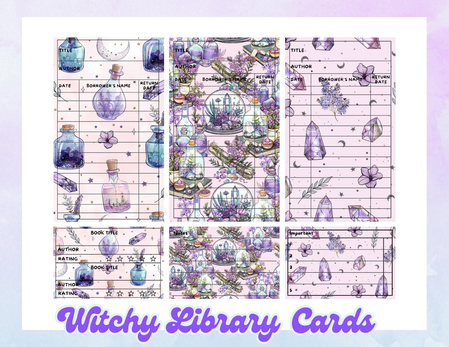 Witchy Library Cards