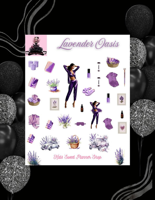 Lavender Oasis Sticker sheets