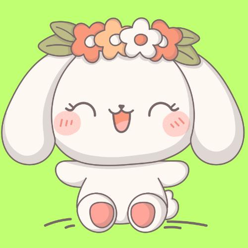 Flower Bunny Die Cut Sticker