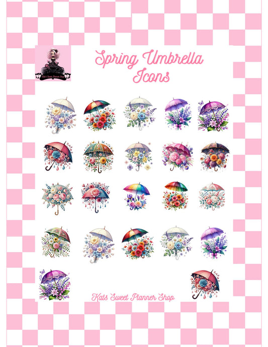 Spring Umbrella Icons
