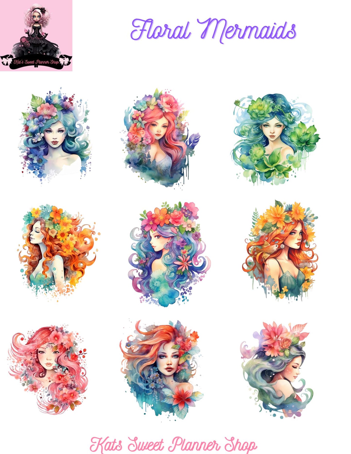 Floral Mermaids Large Journaling Set
