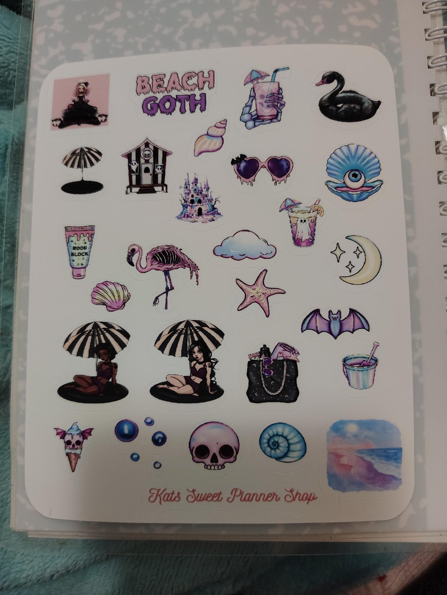 Beach Goth Sticker Sheet