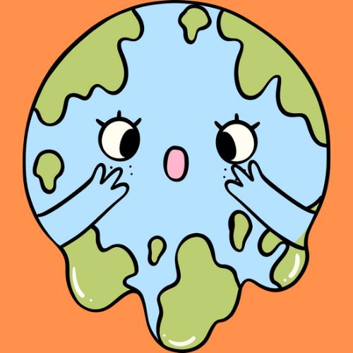 Melting Earth Die Cut Sticker