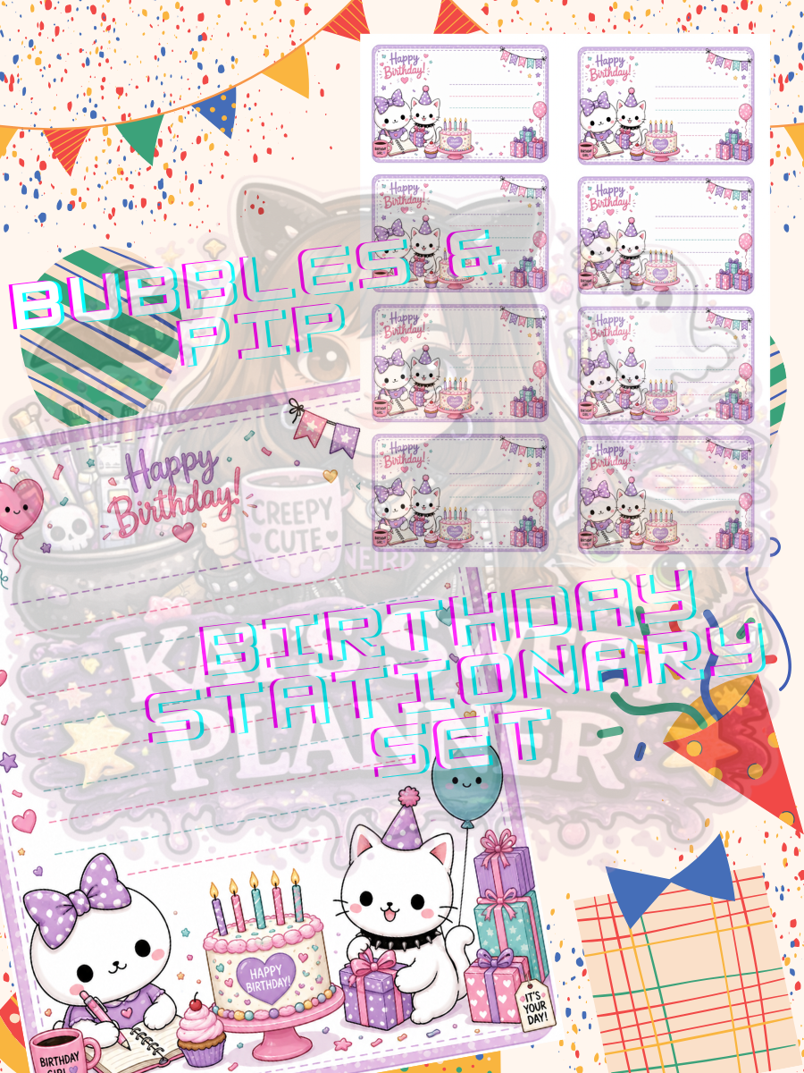 Bubbles & Pip: Birthday Stationary Set