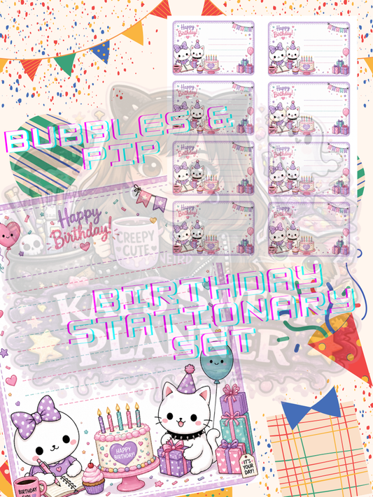 Bubbles & Pip: Birthday Stationary Set
