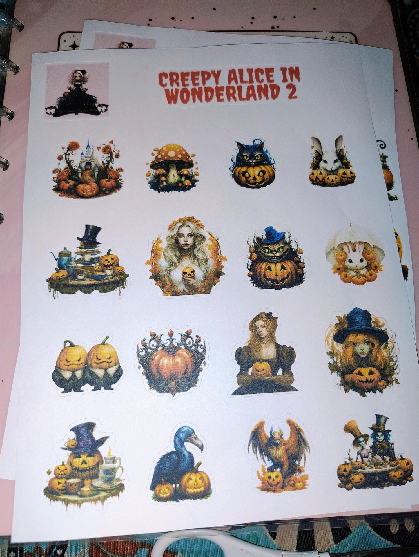 Creepy Alice In Wonderland Sticker Set