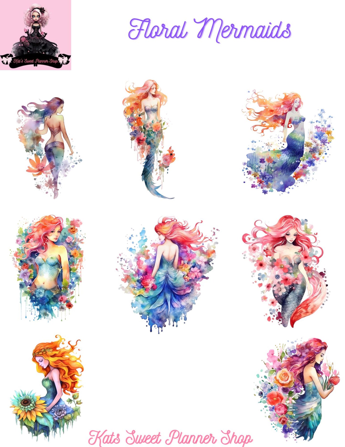 Floral Mermaids Large Journaling Set