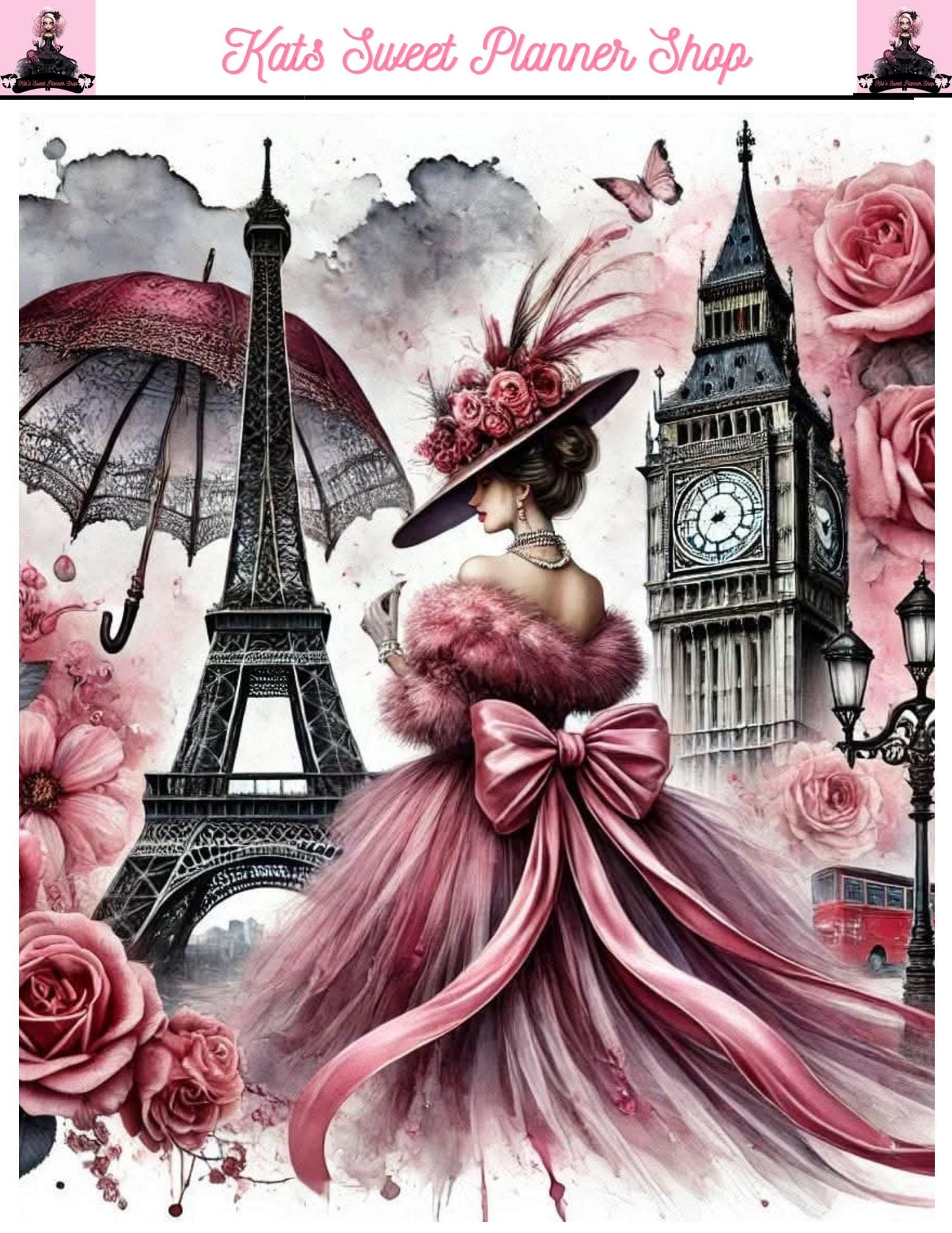 London /Paris Sticker Tear Sheets