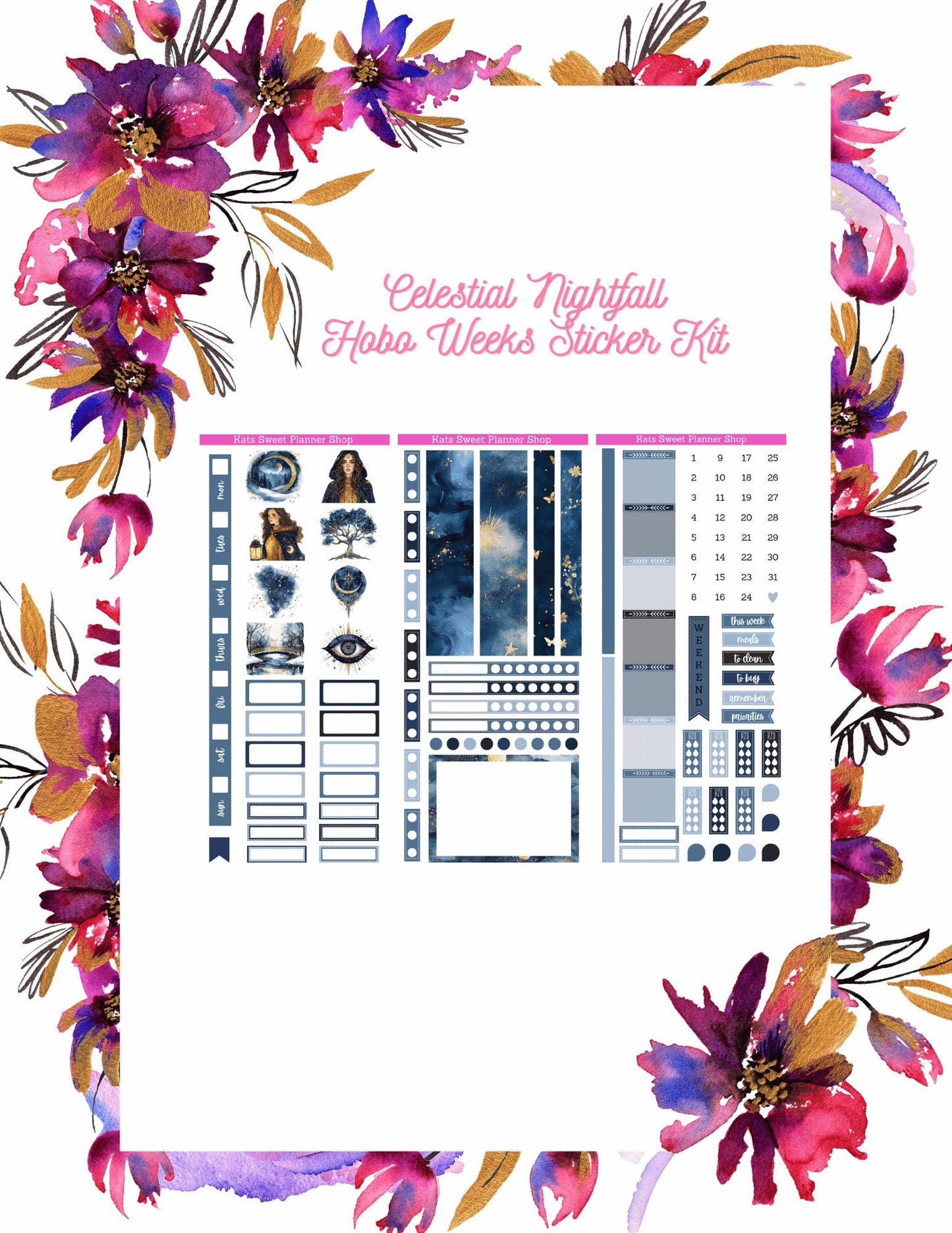 Celestial Nightfall Hobo Weeks Kit
